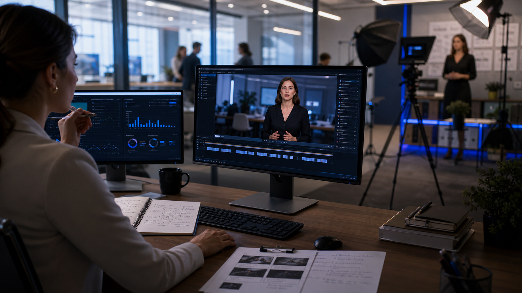 Formation Avatar IA SKILLCO avec studio pédagogique et vidéo de présentateur IA